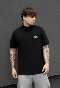 Фото - Мужское однотонное поло Staff we logo black с воротником - Men box