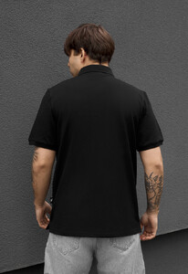 Фото - Мужское однотонное поло Staff we logo black с воротником - Men box