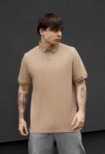 Фото - Мужское однотонное поло Staff we light brown с воротником - Men box