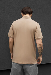 Фото - Мужское однотонное поло Staff we light brown с воротником - Men box
