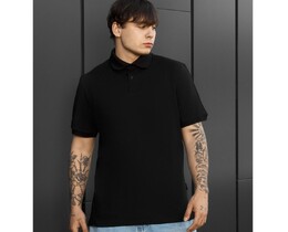 Фото - Мужское однотонное поло Staff we black с воротником - Men box