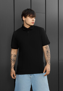 Фото - Мужское однотонное поло Staff we black с воротником - Men box