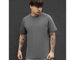 Фото - Мужская однотонная базовая футболка Staff dark gray reglan - Men box