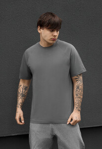 Фото - Мужская однотонная базовая футболка Staff dark gray reglan - Men box