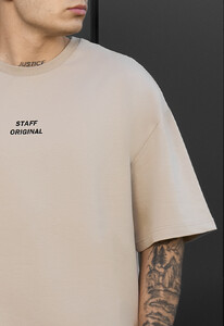 Фото - Чоловічий літній комплект футболка + шорти Staff no beige oversize - Men box