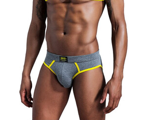 Фото - Нижня чоловіча білизна Beach Sport сірі з жовтим кантом - Men box