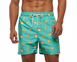 Фото - Плавательные шорты Escatch бирюзового цвета с бананами - Men box