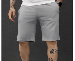 Фото - Чоловічі однотонні трикотажні шорти Staff wh light gray - Men box