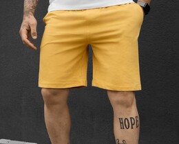 Фото - Мужские яркие однотонные трикотажные шорты Staff tor yellow - Men box