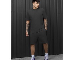 Фото - Чоловічий бавовняний літній комплект футболка + шорти Staff vic dark gray - Men box