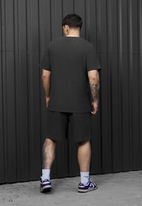 Фото - Чоловічий бавовняний літній комплект футболка + шорти Staff vic dark gray - Men box