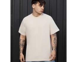 Фото - Мужская однотонная базовая футболка Staff light beige reglan - Men box