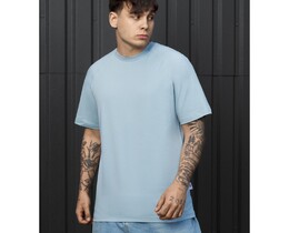 Фото - Мужская однотонная базовая футболка Staff light blue reglan - Men box
