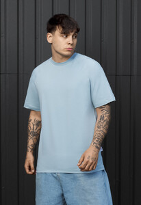 Фото - Чоловіча однотонна базова футболка Staff light blue reglan - Men box