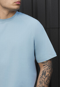 Фото - Чоловіча однотонна базова футболка Staff light blue reglan - Men box