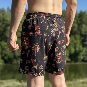 Фото - Чоловічі пляжні шорти Slavni Rest Print чорно-бежевого кольору - Men box
