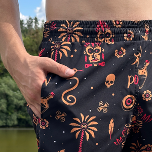 Фото - Чоловічі пляжні шорти Slavni Rest Print чорно-бежевого кольору - Men box