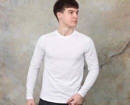 Фото - Мужской комфортный лонгслив Pobedov Dune белого цвета - Men box