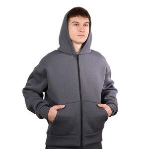 Фото - Мужское теплое худи Pobedov Temp цвет графит - Men box