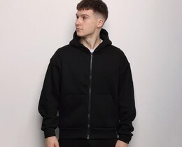 Фото - Мужское теплое худи Pobedov Temp черного цвета - Men box