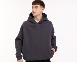 Фото - Чоловіче утеплене худі oversize Pobedov Urbanist колір графіт - Men box