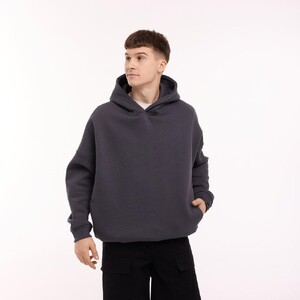 Фото - Чоловіче утеплене худі oversize Pobedov Urbanist колір графіт - Men box