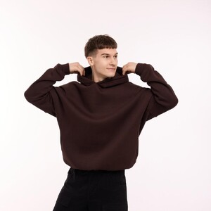 Фото - Чоловіче утеплене худі oversize Pobedov Urbanist колір шоколадний - Men box