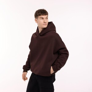 Фото - Чоловіче утеплене худі oversize Pobedov Urbanist колір шоколадний - Men box