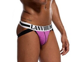 Фото - Чоловічі джоки Lanvibum фіолетові з широким поясом - Men box