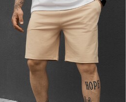Фото - Мужские однотонные трикотажные шорты Staff tor beige - Men box