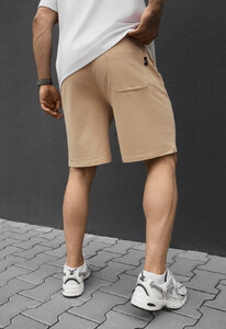 Фото - Чоловічі однотонні трикотажні шорти Staff tor beige - Men box