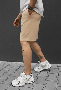 Фото - Чоловічі однотонні трикотажні шорти Staff tor beige - Men box