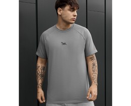 Фото - Чоловіча базова футболка Staff gray logo з підкатами на рукавах - Men box