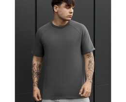 Фото - Чоловіча базова футболка Staff dark gray з підкатами на рукавах - Men box