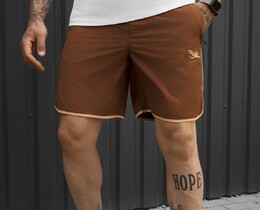 Фото - Мужские легкие пляжные шорты Staff el brown logo - Men box