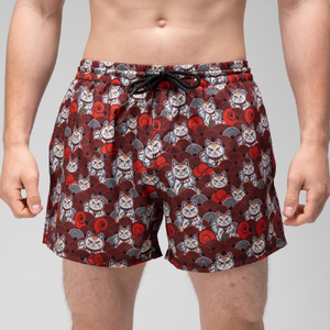 Фото - Мужские шорты для плавания Slavni Swimming Pool Print бордово-белые - Men box