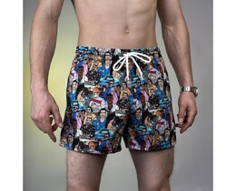 Фото - Чоловічі шорти для плавання Slavni Swimming Pool Print синьо-рожеві - Men box