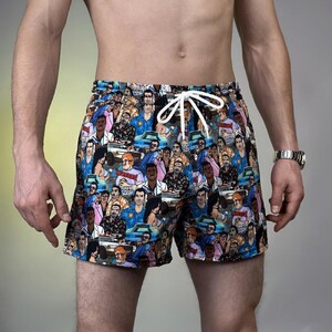 Фото - Мужские шорты для плавания Slavni Swimming Pool Print сине-розовые - Men box