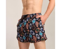 Фото - Мужские шорты для плавания Slavni Swimming Pool Print черно-коричнево-серые - Men box