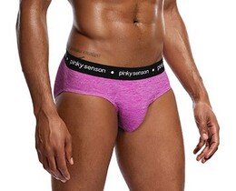 Фото - Брифы мужские Pinky Senson фиолетовые с черной резинкой - Men box