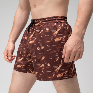 Фото - Мужские шорты для плавания Slavni Swimming Pool Print шоколадного цвета - Men box