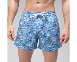 Фото - Мужские шорты для плавания Slavni Swimming Pool Print голубовато-белые - Men box