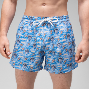 Фото - Чоловічі шорти для плавання Slavni Swimming Pool Print блакитно-білі - Men box