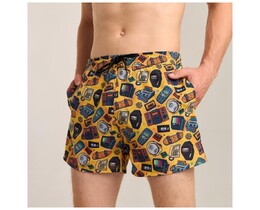 Фото - Мужские шорты для плавания Slavni Swimming Pool Print желто-черные - Men box