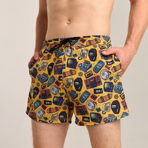 Фото - Чоловічі шорти для плавання Slavni Swimming Pool Print жовто-чорні - Men box