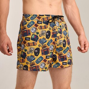 Фото - Чоловічі шорти для плавання Slavni Swimming Pool Print жовто-чорні - Men box