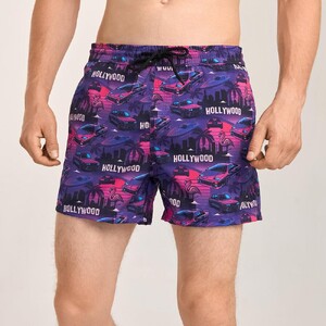 Фото - Мужские шорты для плавания Slavni Swimming Pool Print сине-фиолетовые - Men box