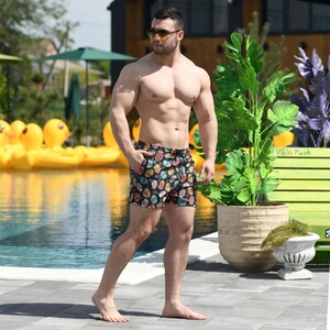 Фото - Чоловічі шорти для плавання Slavni Swimming Pool Print чорно-кольорові - Men box