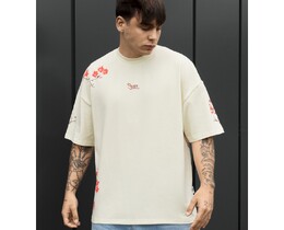 Фото - Чоловіча футболка Staff logo & orient oversize з квітковим принтом - Men box