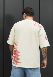 Фото - Мужская футболка Staff logo & orient oversize с цветочным принтом - Men box